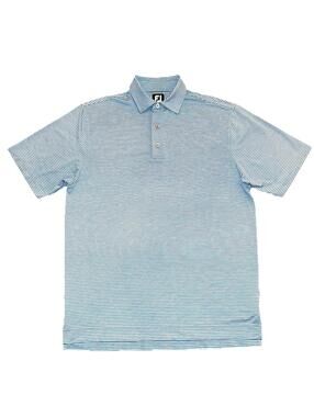 FootJoy FJ Golf Polo Shirt Men’s Medium Striped Performance Stretch EUC